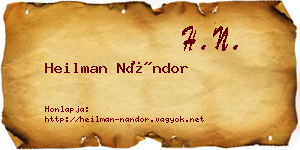 Heilman Nándor névjegykártya